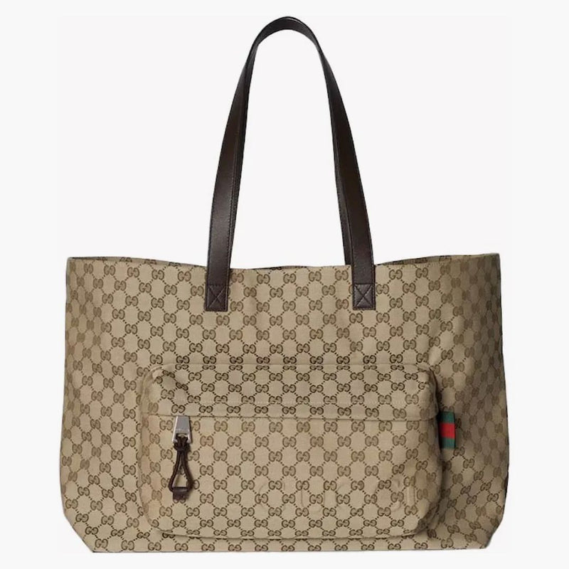 Gucci Large GG Tote Bag Beige/Ebony