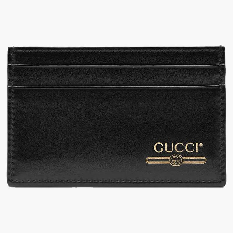 Gucci Leather Card Case with Gucci Logo (4 Card Slot) Black