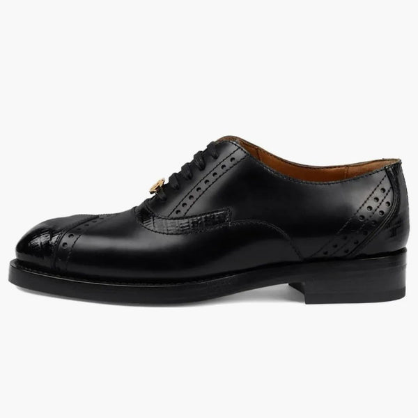 Gucci skórzane buty koronkowe czarne (damskie)
