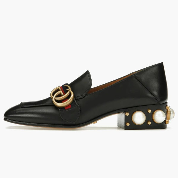 Gucci Leather Mid-Heel Loafer Black (Women's)