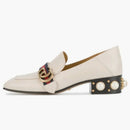 Gucci Leather Mid-Heel Loafer White (Women's)