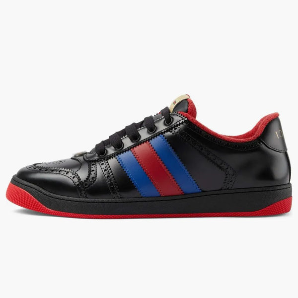 Gucci Leather Screener Sneaker Černá modrá červená