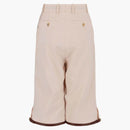 Kožená kožená kožená kožená šortky s délkou kolena béžová