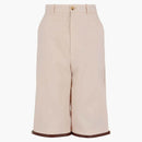 Kožená kožená kožená kožená šortky s délkou kolena béžová