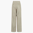 Gucci Leather Wide-Leg Pants Gray