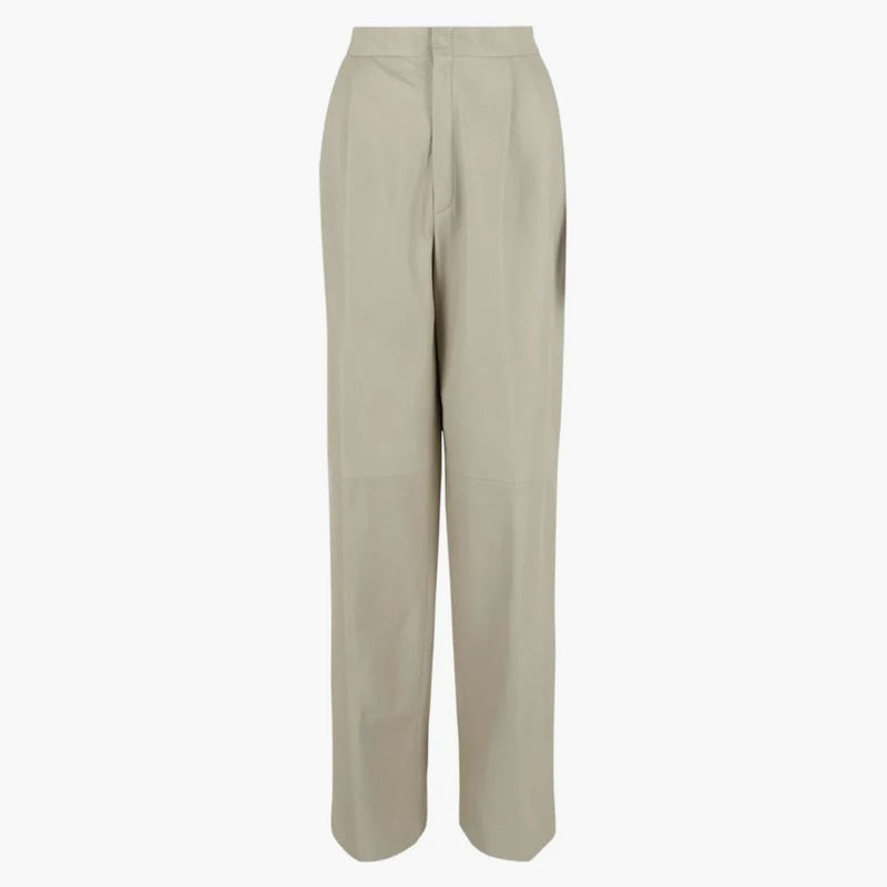 Kalhoty na široké nohy Gucci Koženou šedou