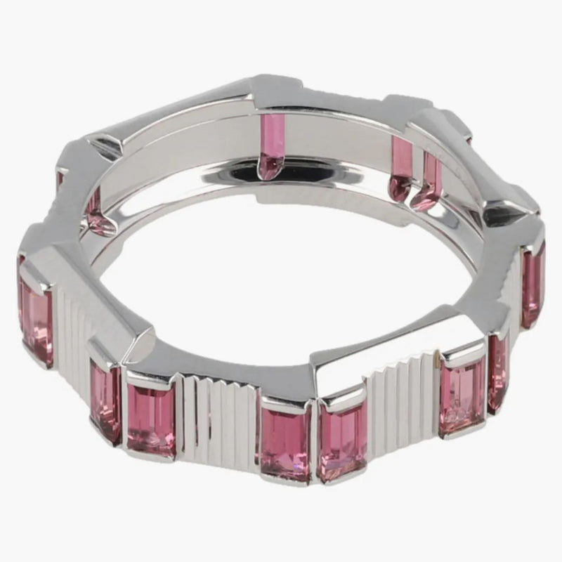 GUCCI Link to Love Rubellite Ring Silver