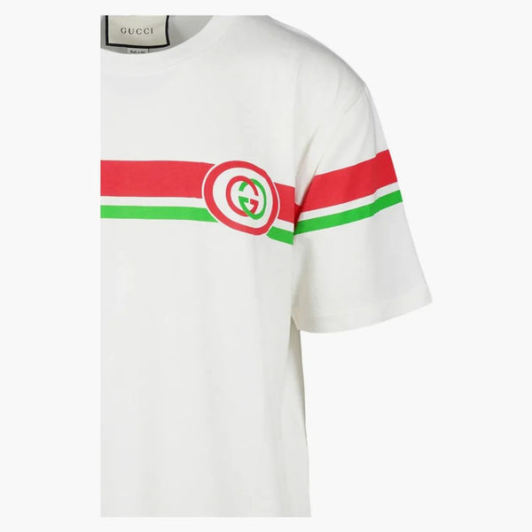 Gucci Logo Crew Neck T-shirt mjölk