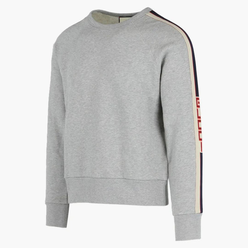 Gucci Logo Crewneck Spaccatura Media Grey/Milk Red
