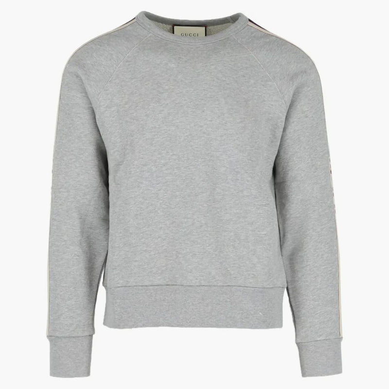 Gucci Logo Crewneck Spaccatura Media Grey/Milk Red
