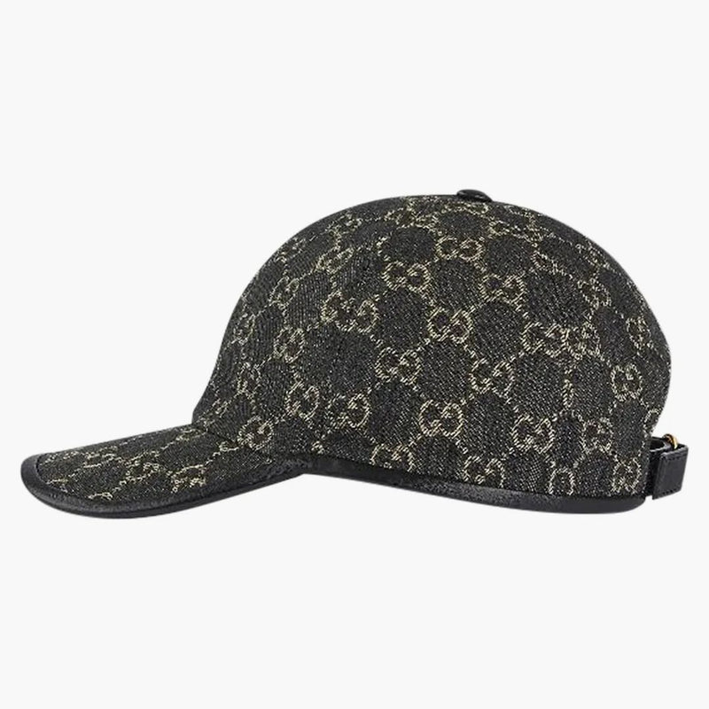 Gucci Logo Denim Baseball Cap Black