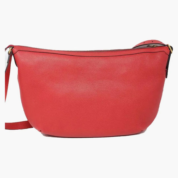 Gucci Logo Half Moon Hobo Shoulder Bag Hibiscus Red
