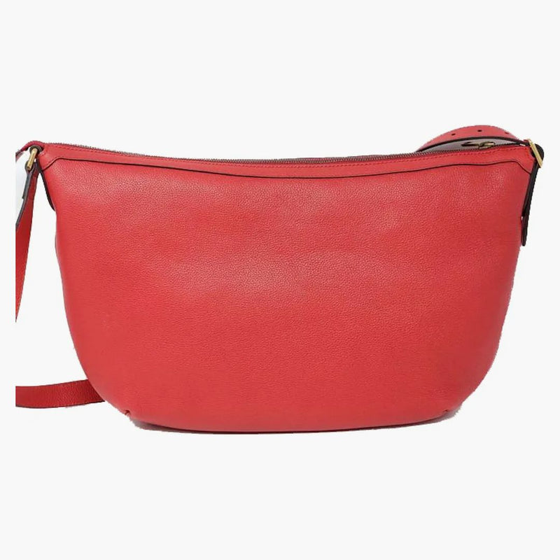 Gucci Logo Half Moon Hobo Shoulder Bag Hibiscus Red