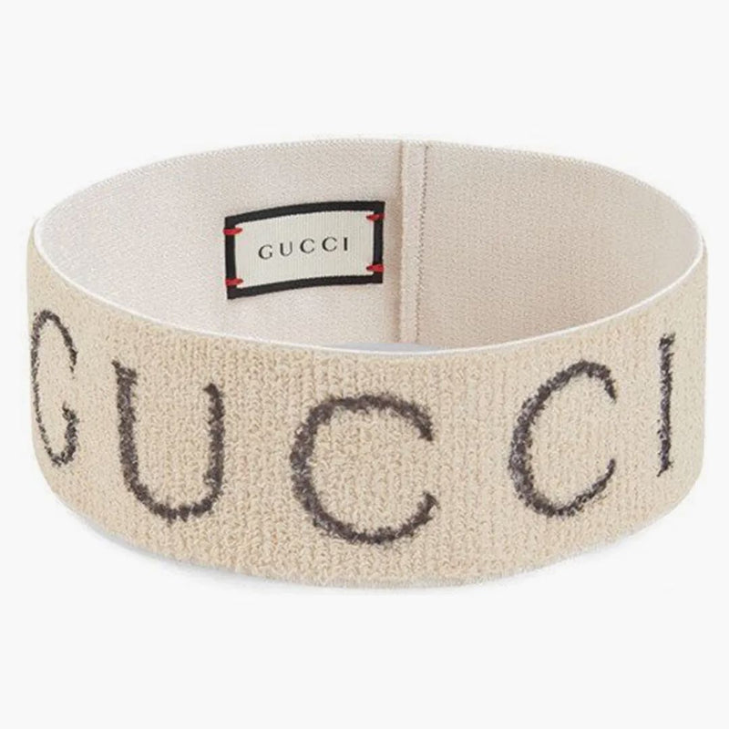 Logo Gucci na głowę biały