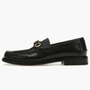 Gucci Logo Loafers Black Leather