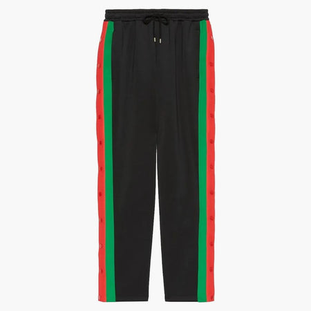 Pantaloni da binario del logo-patch Gucci Black Black/Multi