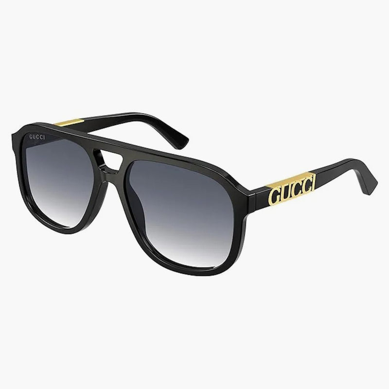 Gucci Logo Pilot Sunglasses Black/Gold (GG1188S 002)
