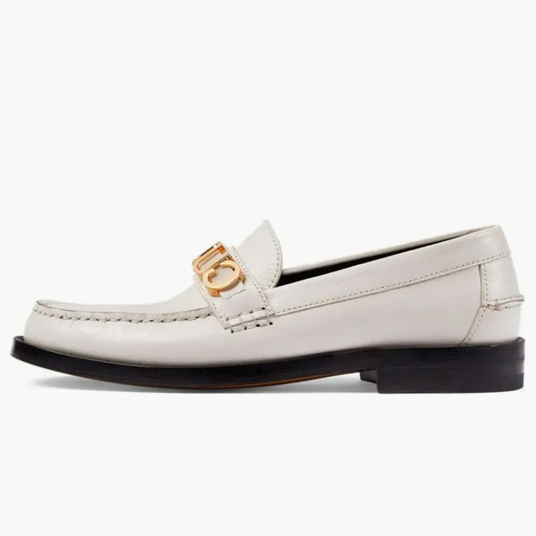 Gucci Logo Plaque Loafer White Leather (Women's)