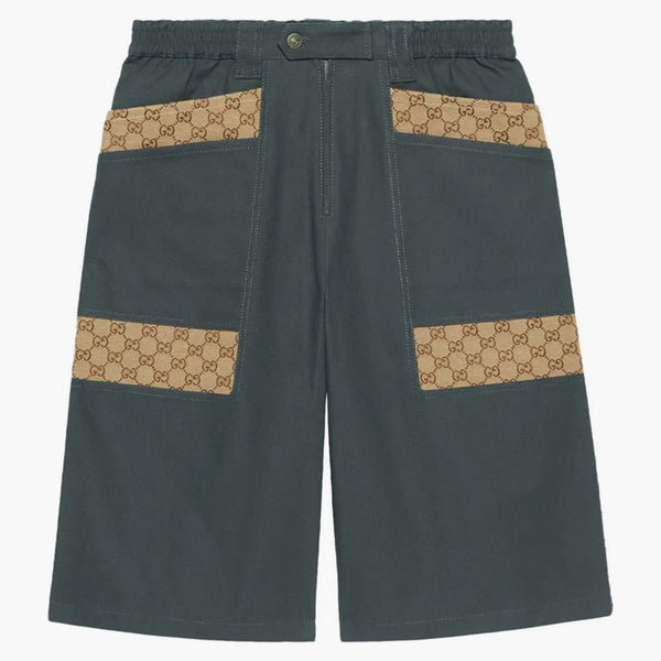Gucci Logo Print Bermuda Shorts Blue/grey