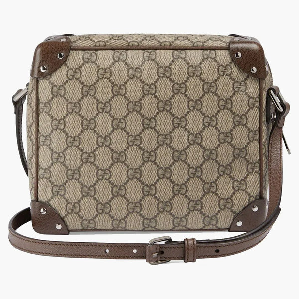 Gucci Logo Print axelväska beige/ebenholts