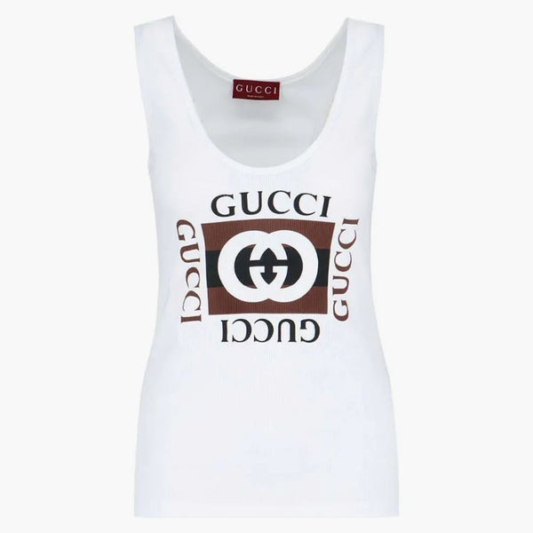 Gucci Logo Stampa Top Top White