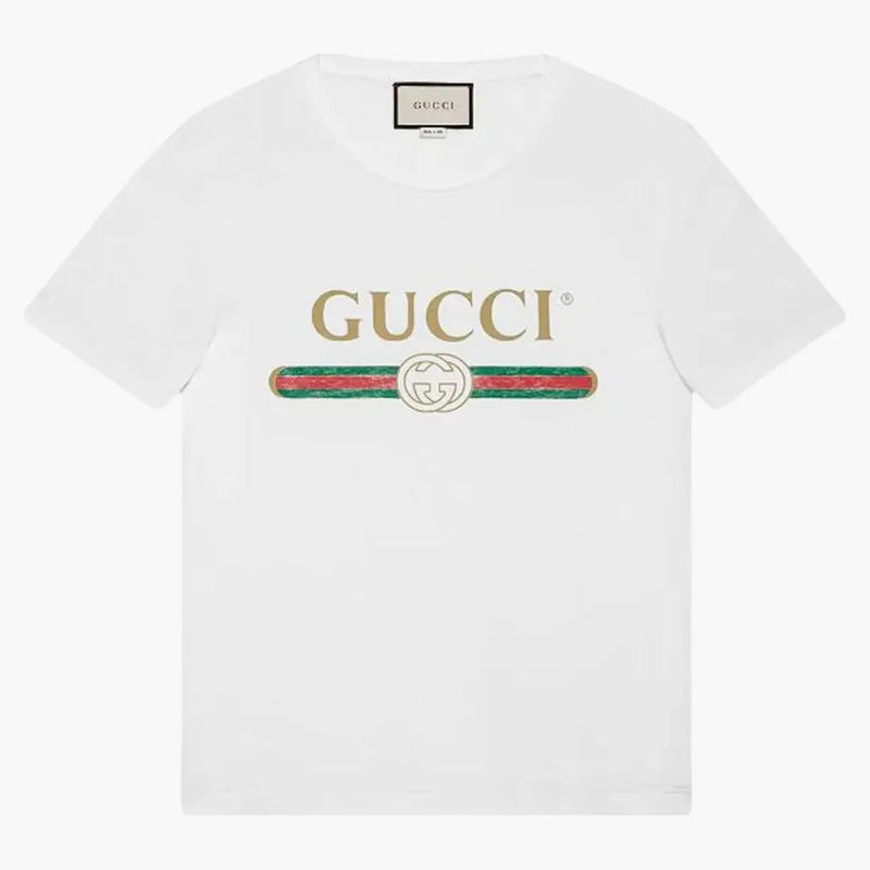 Gucci Logo Washed Print T-shirt White