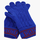 Gucci Logo Wool Gloves Medium Blue