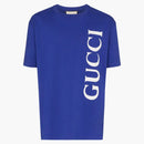 Camiseta de impresión de logotipo de Gucci Marino