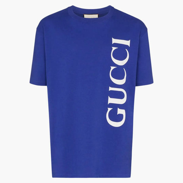 Gucci Logo Print T-shirt Marino