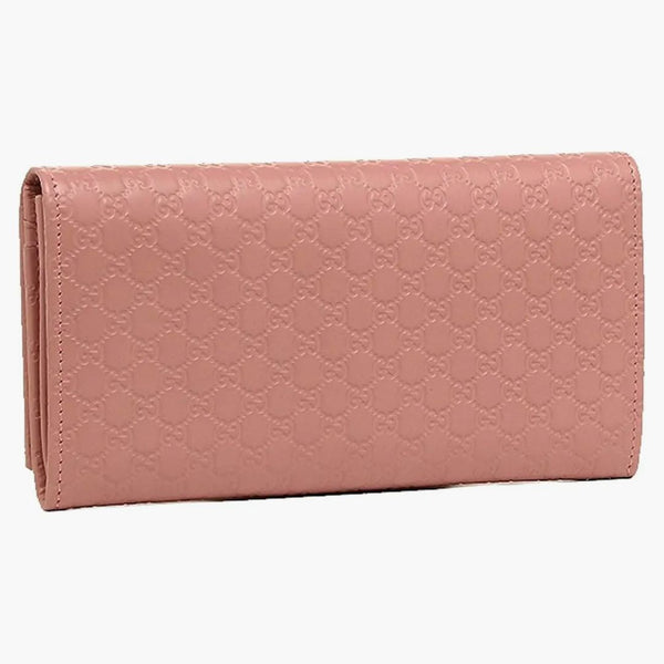 Gucci Continential Bifold Wallet Microguccissima Soft Pink