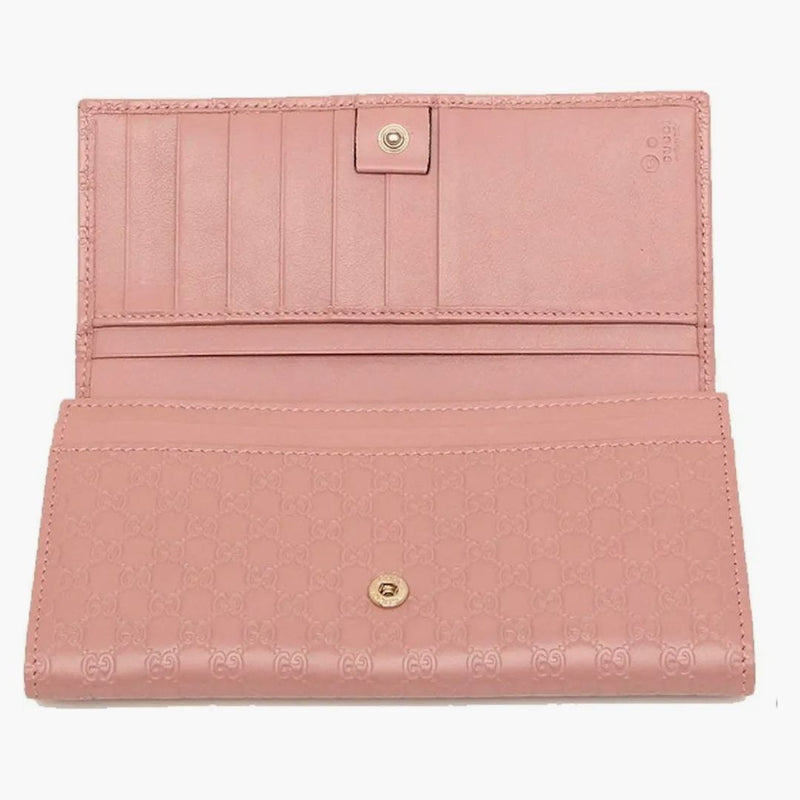 Gucci Continential Bifold Wallet Microguccissima Soft Pink