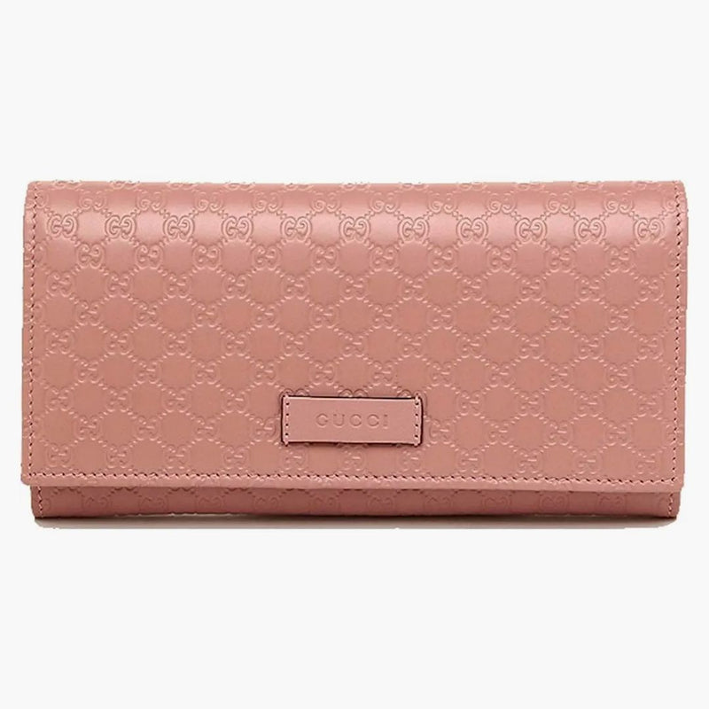 Gucci Continential Bifold Wallet Microguccissima Soft Pink