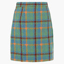 Gucci lovelight tweed mini skirt blue