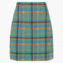 Gucci lovelight tweed mini skirt blue