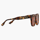 Gucci Low Nos Bridge Fit Square Solglasögon Tortoiseshell (691331 J0740 2323)