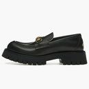 Gucci Lug Horsebit 30mm Platform Loafer Black Leather