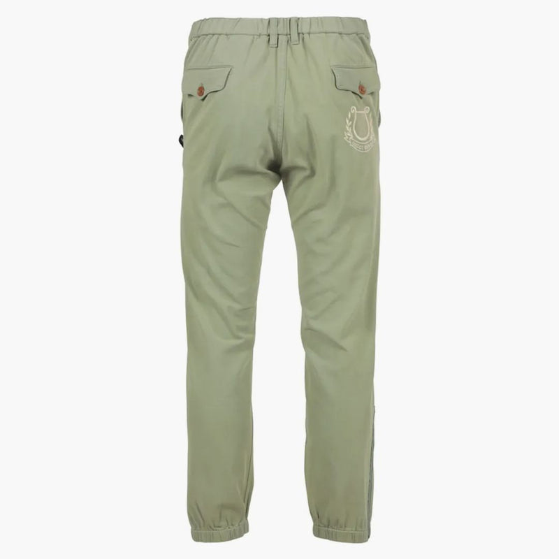 Vyšívané bavlněné kalhoty Gucci lyre zelené