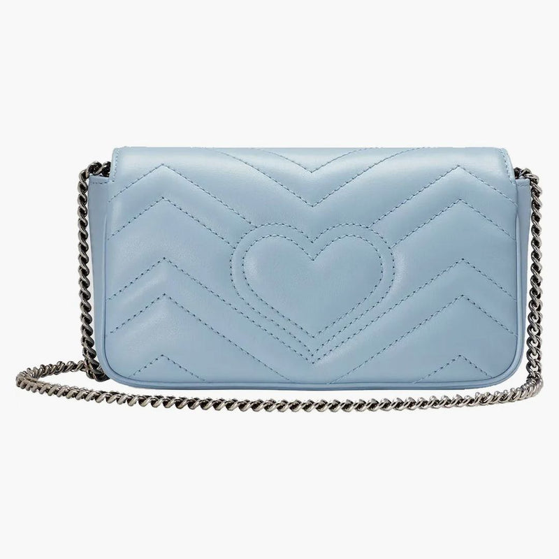 Gucci GG Marmont Matelasse Super Mini Bag Pastel Blue