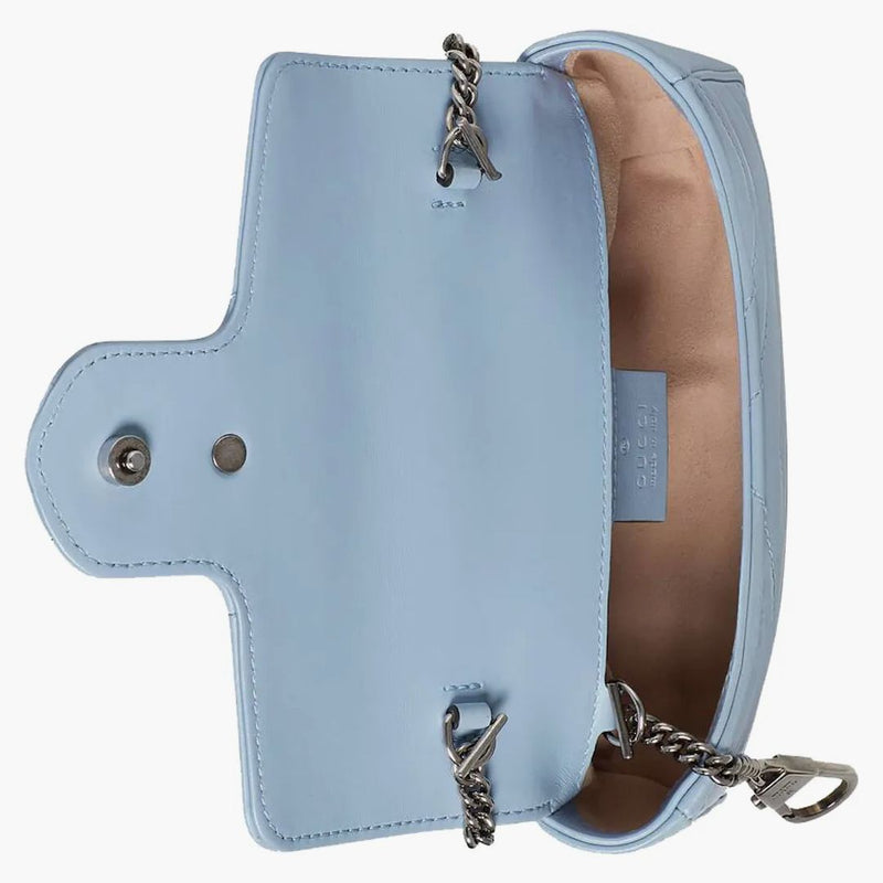 Gucci GG Marmont Matelasse Super Mini Bag Pastel Blue