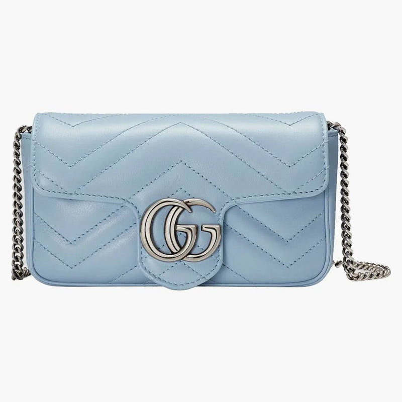 Gucci GG Marmont Matelasse Super Mini Bag Pastel Blue