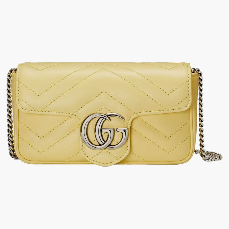 Gucci GG Marmont Matelasse Super Mini Bag Pastel Giallo
