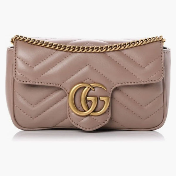 Gucci Gg Marmont Matelasse Super Mini Bag Dusty Pink