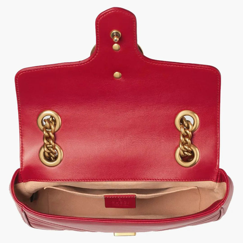 Gucci GG Marmont Matelasse Mini Hibiscus Red