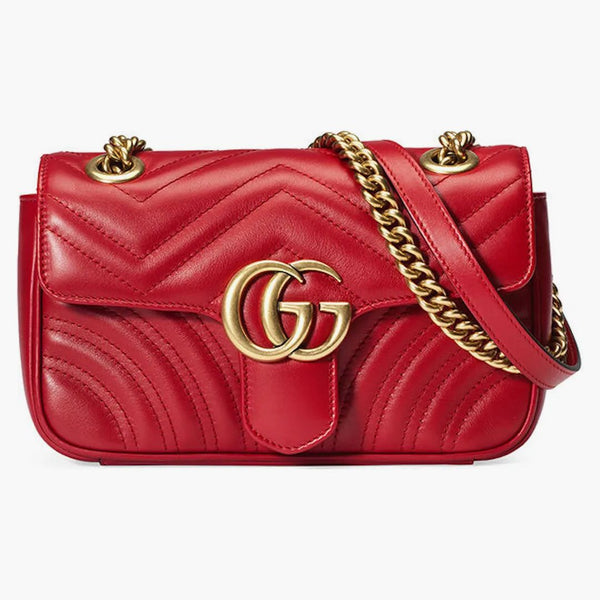 Gucci GG Marmont Matelasse Mini Hibiscus Red