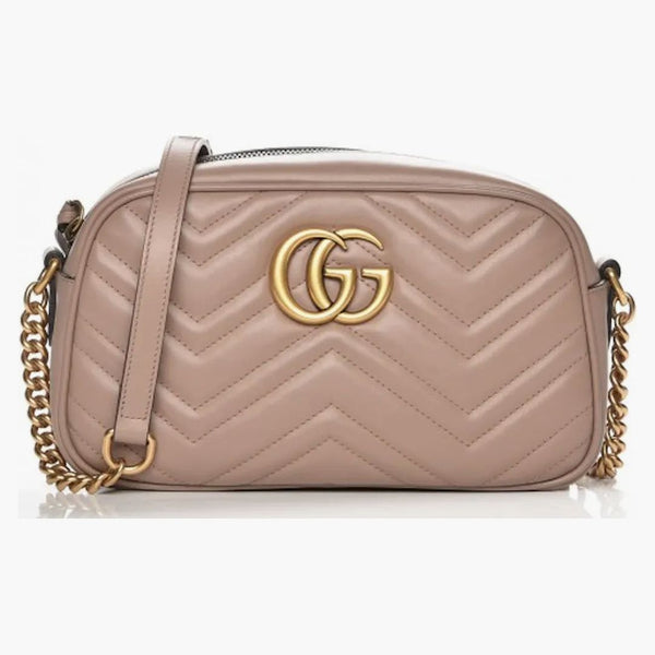 Gucci GG Marmont Camera Bag Matelasse Small Dusty Pink