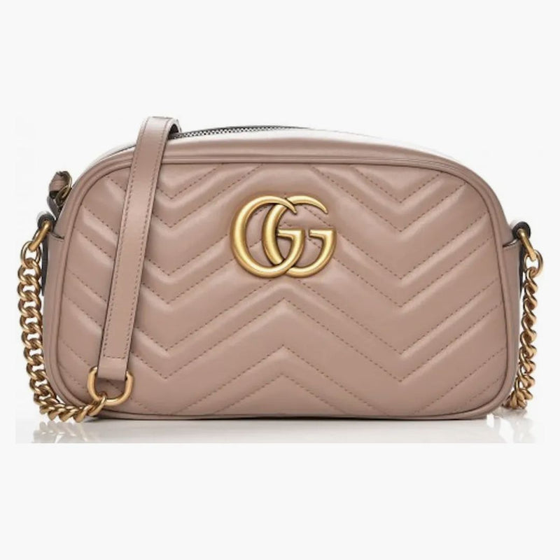 Gucci GG Marmont Camera Bag Matelasse Small Dusty Pink