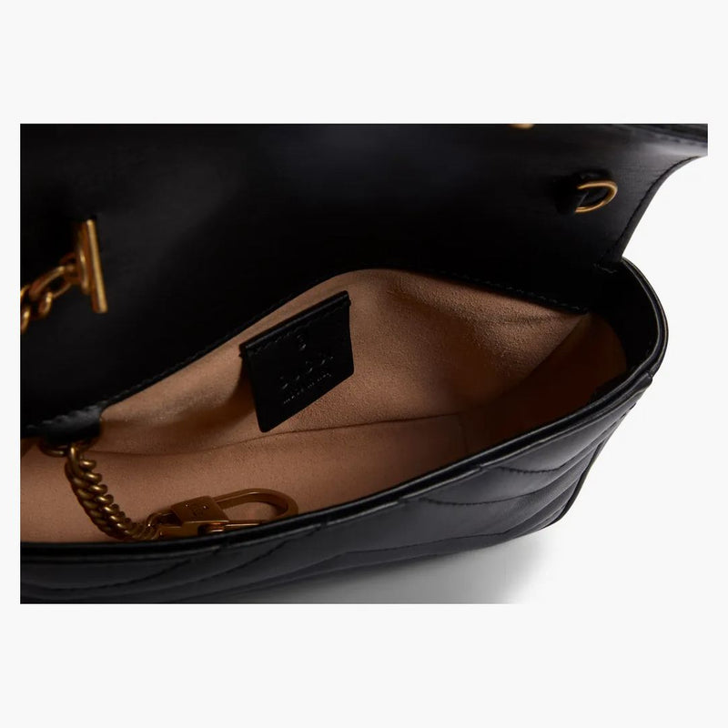 Gucci Gg Marmont Matelasse Super Mini Bag Black