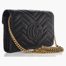 Gucci Gg Marmont Wallet On Chain Matelasse Black