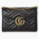 Gucci Gg Marmont Wallet On Chain Matelasse Black