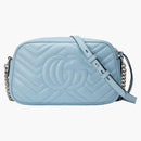 Gucci Marmont Cierre alrededor del bolso de hombro GG Pequeño Pastel Azul
